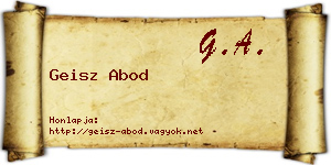 Geisz Abod névjegykártya